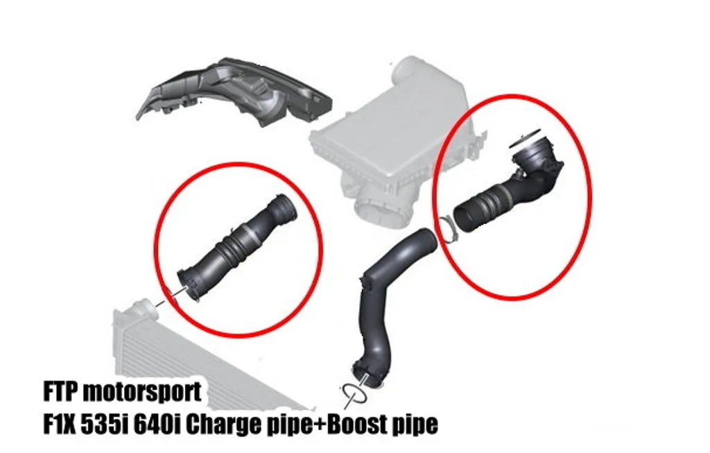FTP Charge Pipe and Boost Pipe Kit BMW N55 535i 640i 740i