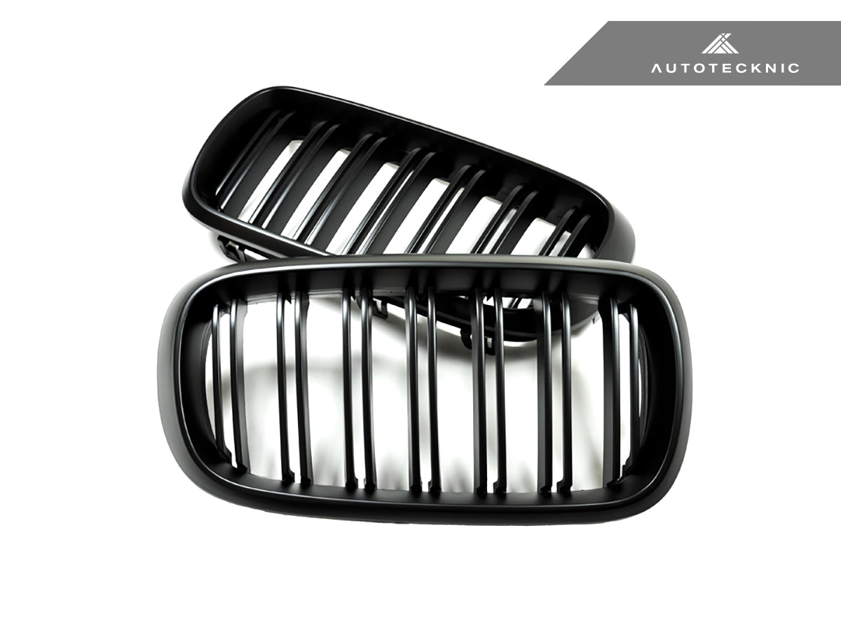AutoTecknic Dual-Slats Stealth Black Front Grille Set BMW F15 X5 | F85 X5M & F16 X6 | F86 X6M