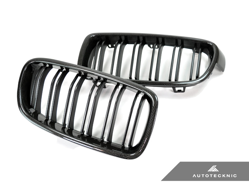 AutoTecknic Dual-Slats Carbon Front Grille Set - F30 3-Series Sedan | F31 3-Series Wagon