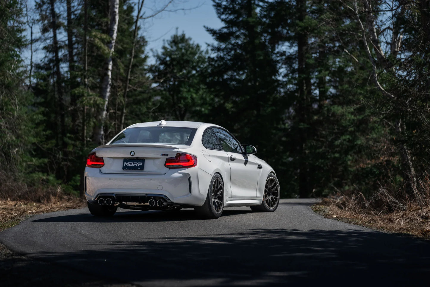 3-Inch Resonator-Back, Active Profile, Quad Rear Exit Exhaust, S45023CF | 2019-2021 BMW M2 Competition