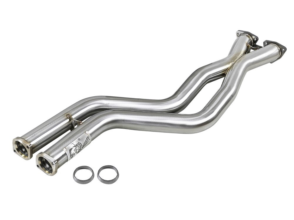 aFe Exhaust Twisted Stainless X-Pipe Resonator Delete BMW M3 E46 2001-2006 S54