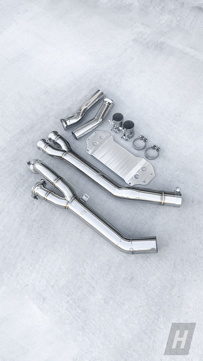 Horizon Motorsport Single Midpipe w/ Extended Brace BMW G87 M2 S58