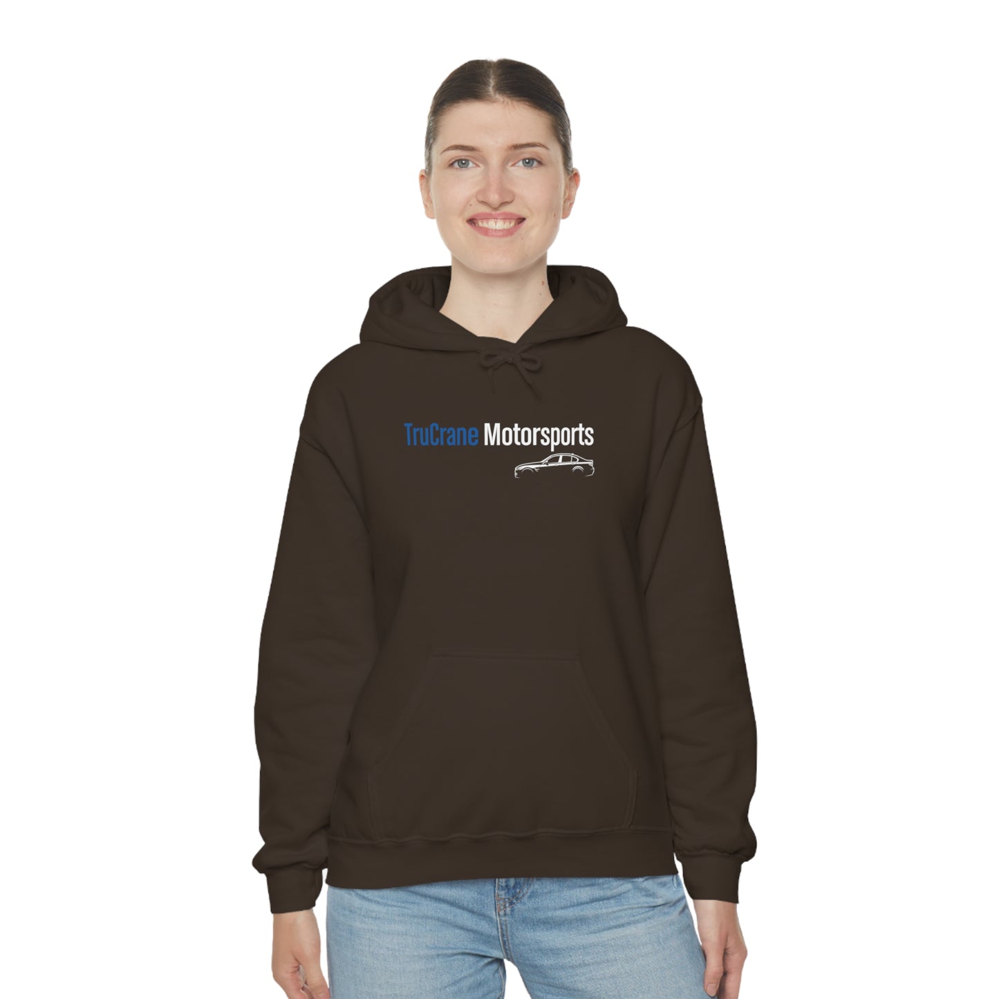 TruCrane Motorsports Unisex Heavy Blend Hooded Sweatshirt -Blue/White