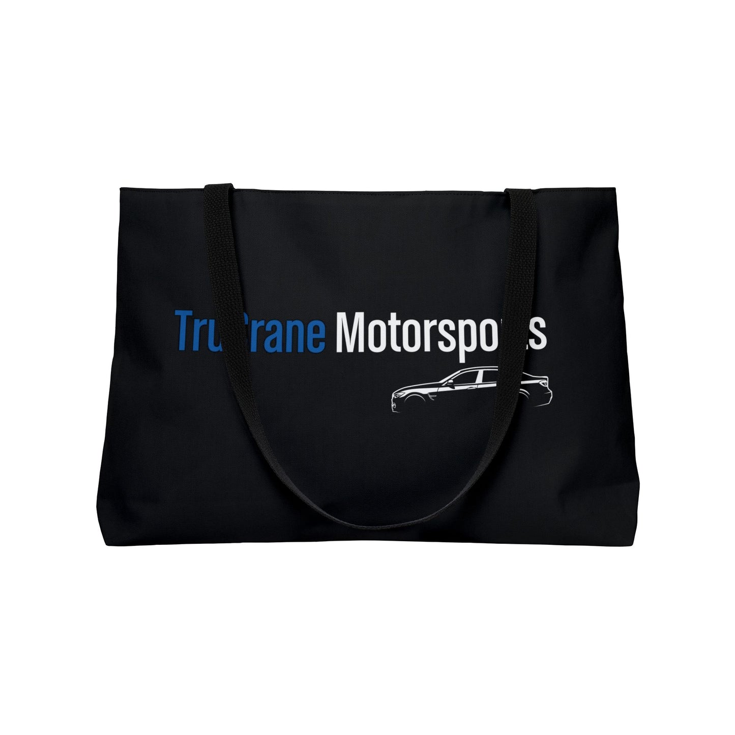 TruCrane Motorsports Weekender Tote Bag Blue/White Black Bag