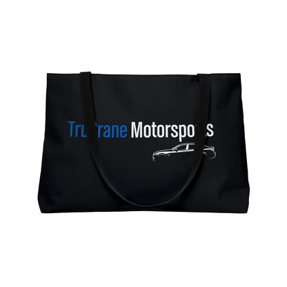 TruCrane Motorsports Weekender Tote Bag Blue/White Black Bag