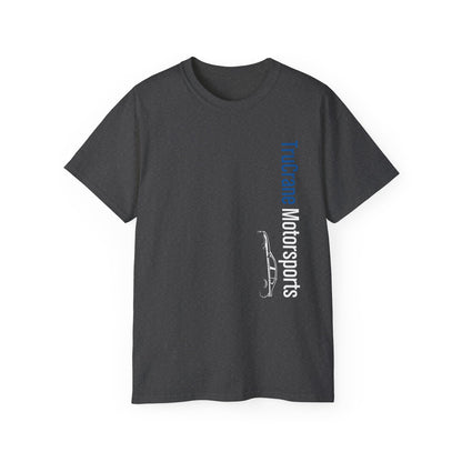 TruCrane Motorsports Heavy Cotton Tee - Vertical Blue/White