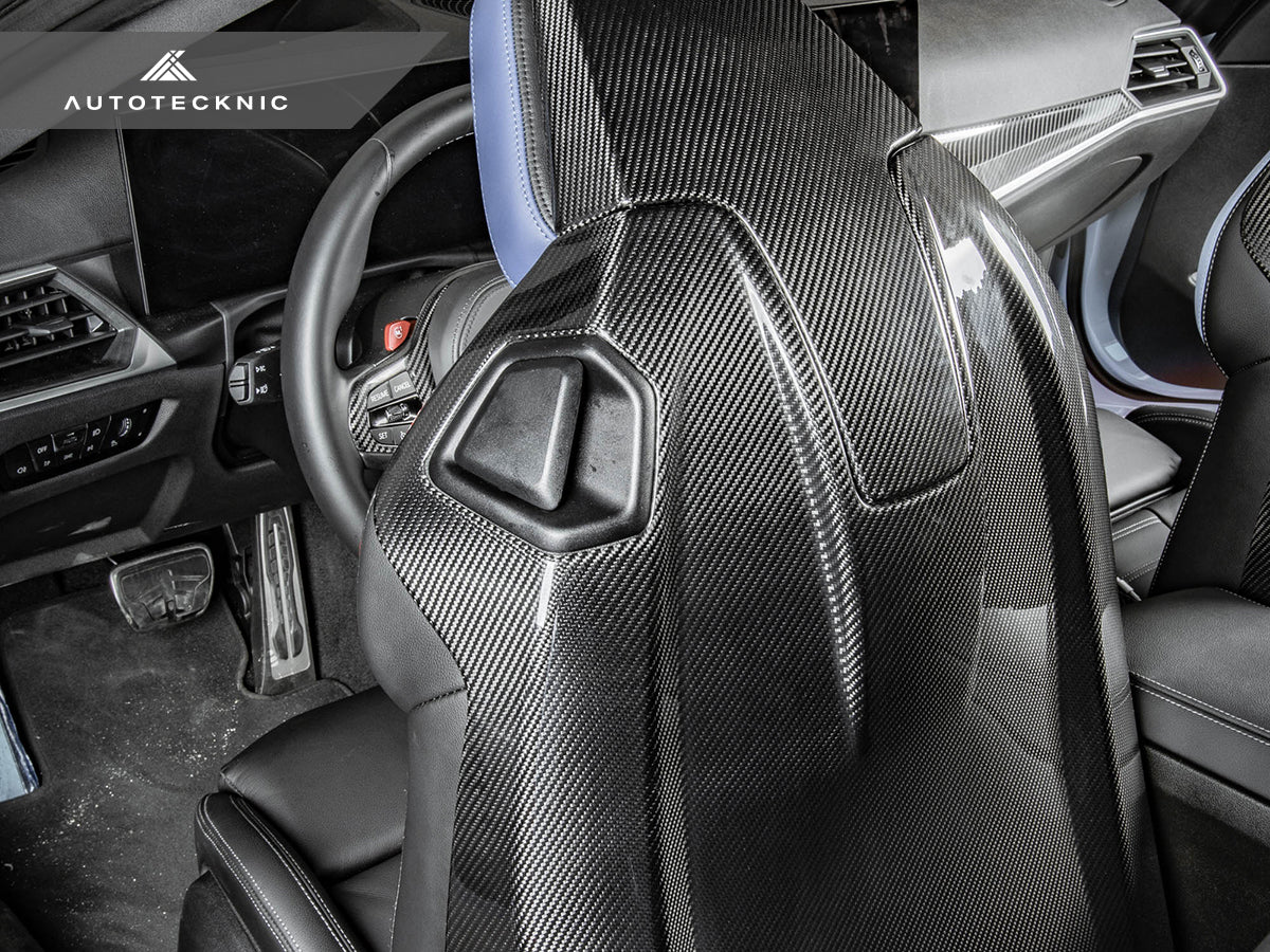 AutoTecknic Dry Carbon Full Seat Back Cover Set BMW G87 M2
