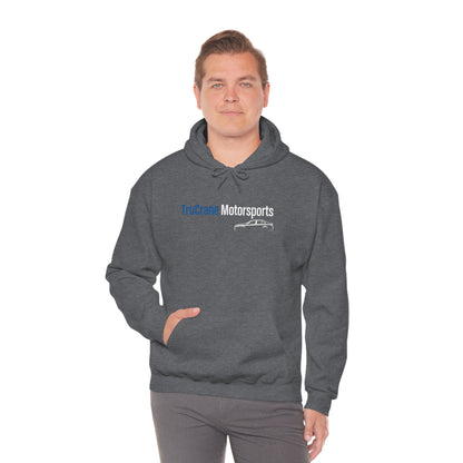 TruCrane Motorsports Unisex Heavy Blend Hooded Sweatshirt -Blue/White