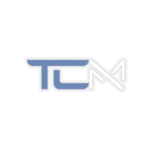 TCM Sticker - Blue/White Transparent