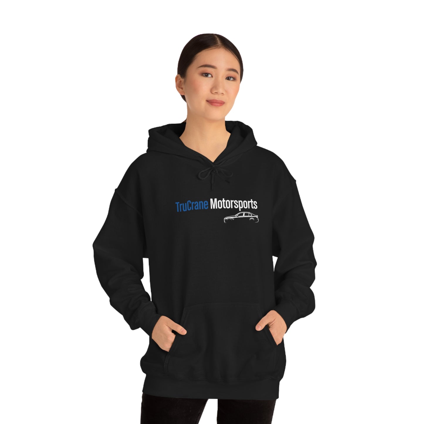 TruCrane Motorsports Unisex Heavy Blend Hooded Sweatshirt -Blue/White