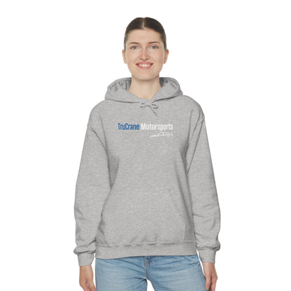 TruCrane Motorsports Unisex Heavy Blend Hooded Sweatshirt -Blue/White