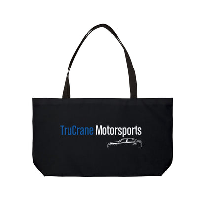 TruCrane Motorsports Weekender Tote Bag Blue/White Black Bag