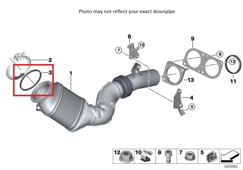 Genuine BMW 3.5″ Turbo to Downpipe Gasket 18307553601 for BMW N54/N55/S55/N63/S63/S58