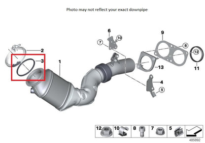 Genuine BMW 3.5″ Turbo to Downpipe Gasket 18307553601 for BMW N54/N55/S55/N63/S63/S58