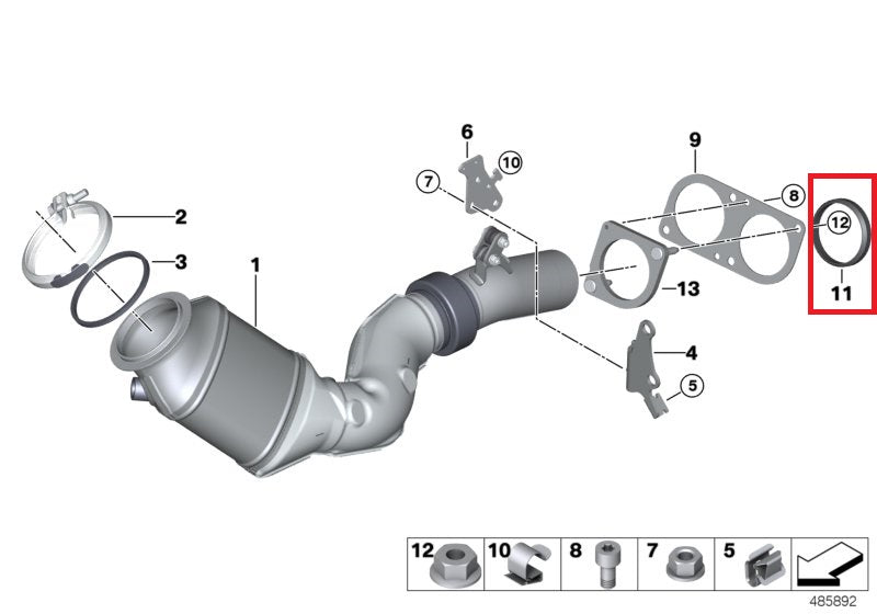 Genuine BMW Downpipe to Midpipe Gasket 18307851168 for BMW M3/M4/M2 S55 F80/F82/F83/F87