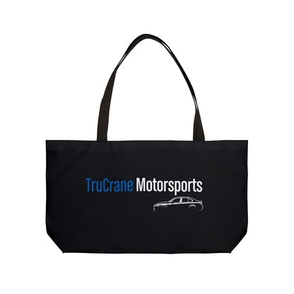 TruCrane Motorsports Weekender Tote Bag Blue/White Black Bag