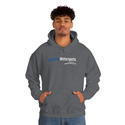 TruCrane Motorsports Unisex Heavy Blend Hooded Sweatshirt -Blue/White