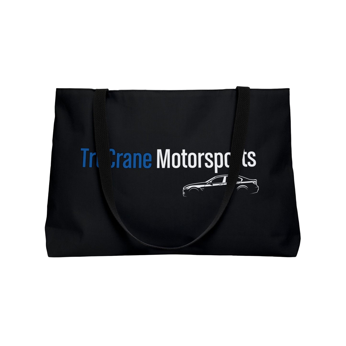 TruCrane Motorsports Weekender Tote Bag Blue/White Black Bag