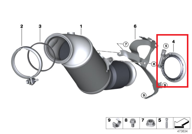 Genuine BMW Exhaust Clamp Downpipe to MidPipe 18308631986 BMW B46