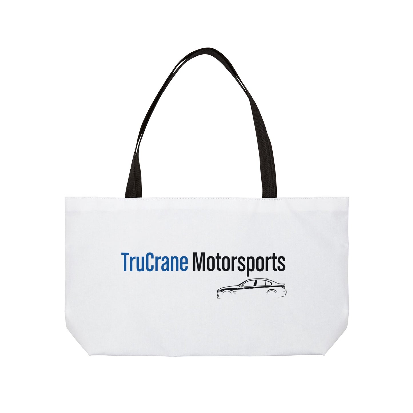 TruCrane Motorsports Weekender Tote Bag Blue/Black White Bag