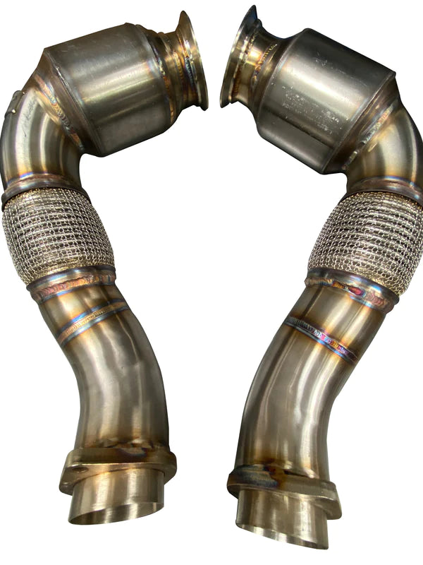 Active Autowerke Downpipes w/ GESI G-Sport Cat BMW X5M/X6M X5/X6 550i 650i S63 N63