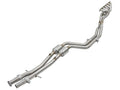 aFe Power Twisted Steel Long Tube Header &amp; Mid Pipe 304 Stainless Steel w/ Cat BMW M3 E36 96-99