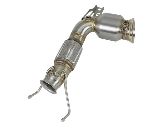 Twisted Steel Down Pipe 3 to 2-3/4 IN 304 Stainless Steel w/ Cat BMW MINI Cooper S F55/F56/F57 15-19