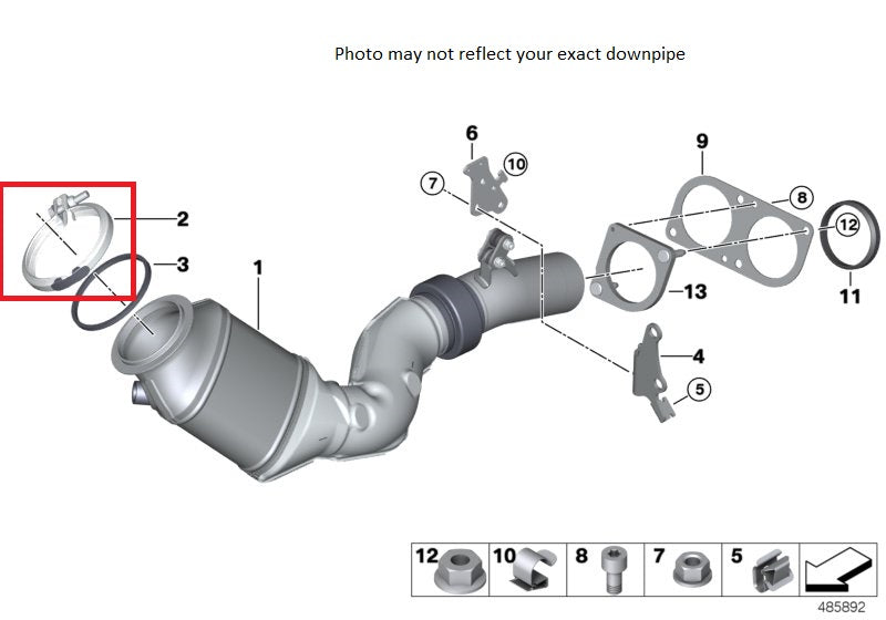 Genuine BMW 3.5″ Turbo to Downpipe V-Band Exhaust Clamp for BMW N54/N55/S55/N63/S63 11657620508