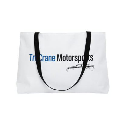 TruCrane Motorsports Weekender Tote Bag Blue/Black White Bag