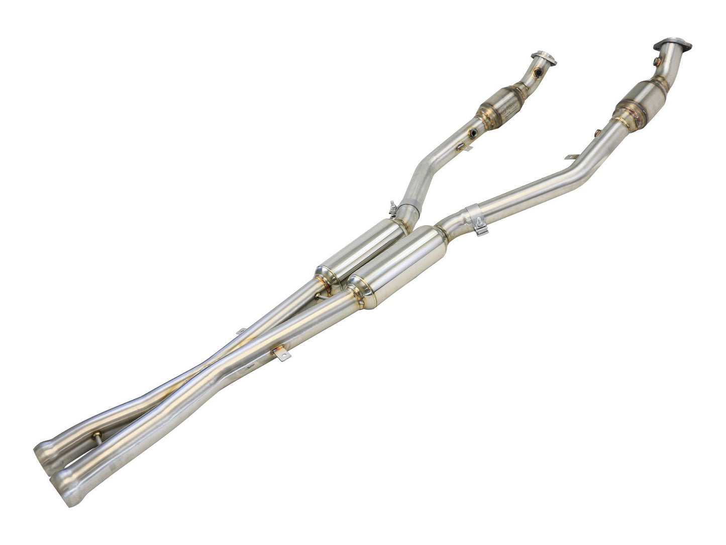 MACH Force-Xp X-Pipe 2-1/2 IN 304 Stainless Steel w/ Cat &amp; Resonator BMW M3 E90/E92/E93 08-13