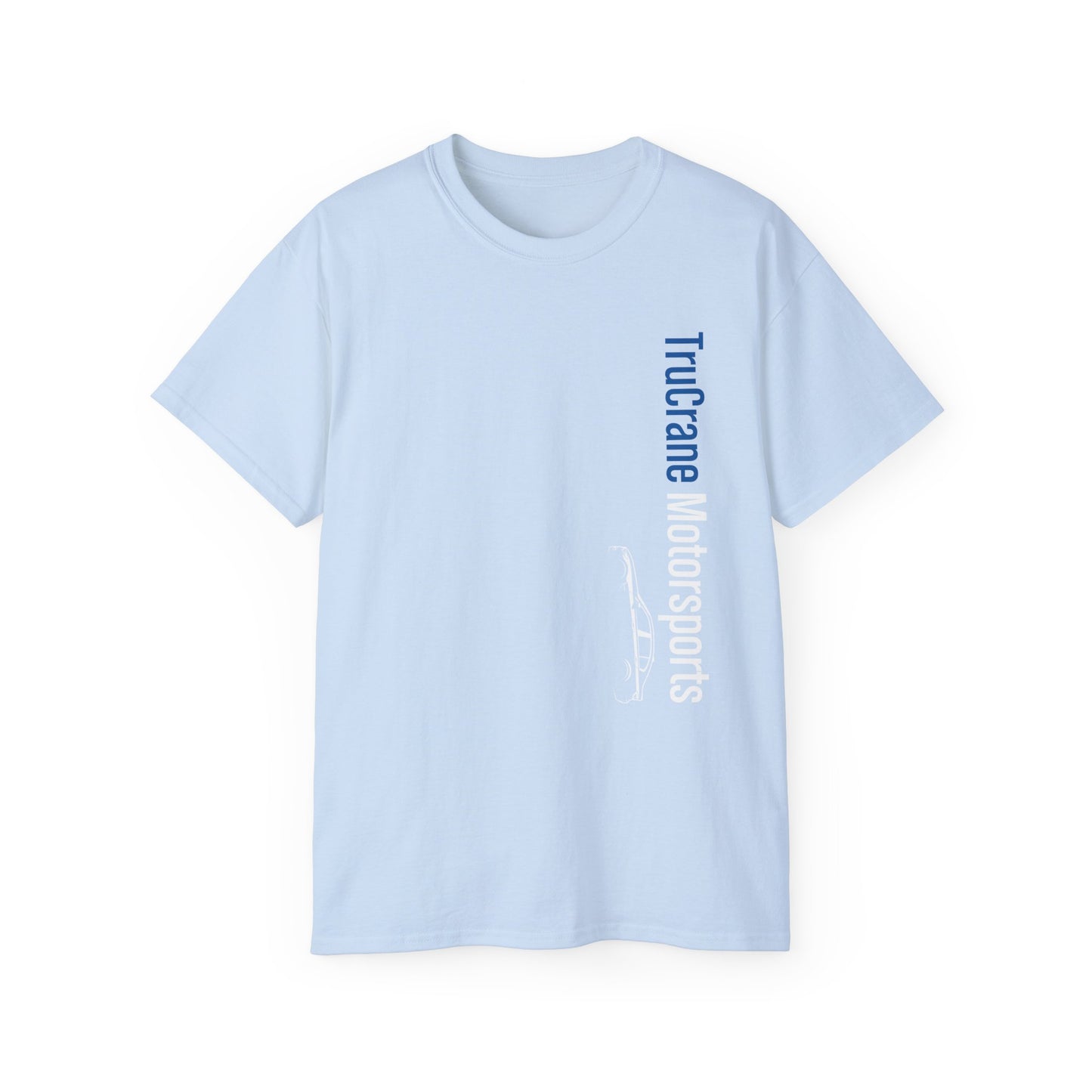 TruCrane Motorsports Heavy Cotton Tee - Vertical Blue/White