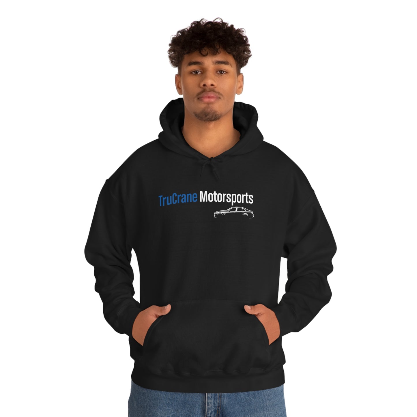 TruCrane Motorsports Unisex Heavy Blend Hooded Sweatshirt -Blue/White