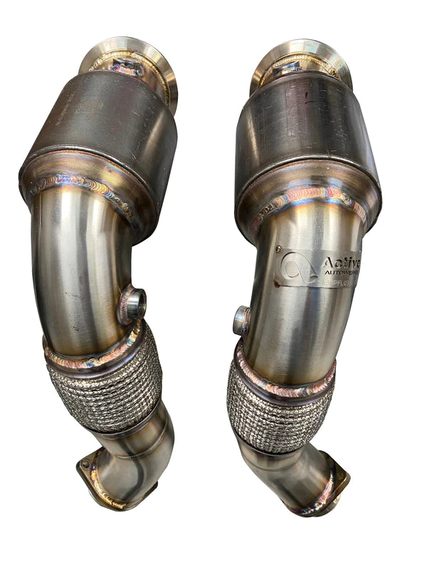 Active Autowerke Downpipes w/ GESI G-Sport Cat BMW X5M/X6M X5/X6 550i 650i S63 N63