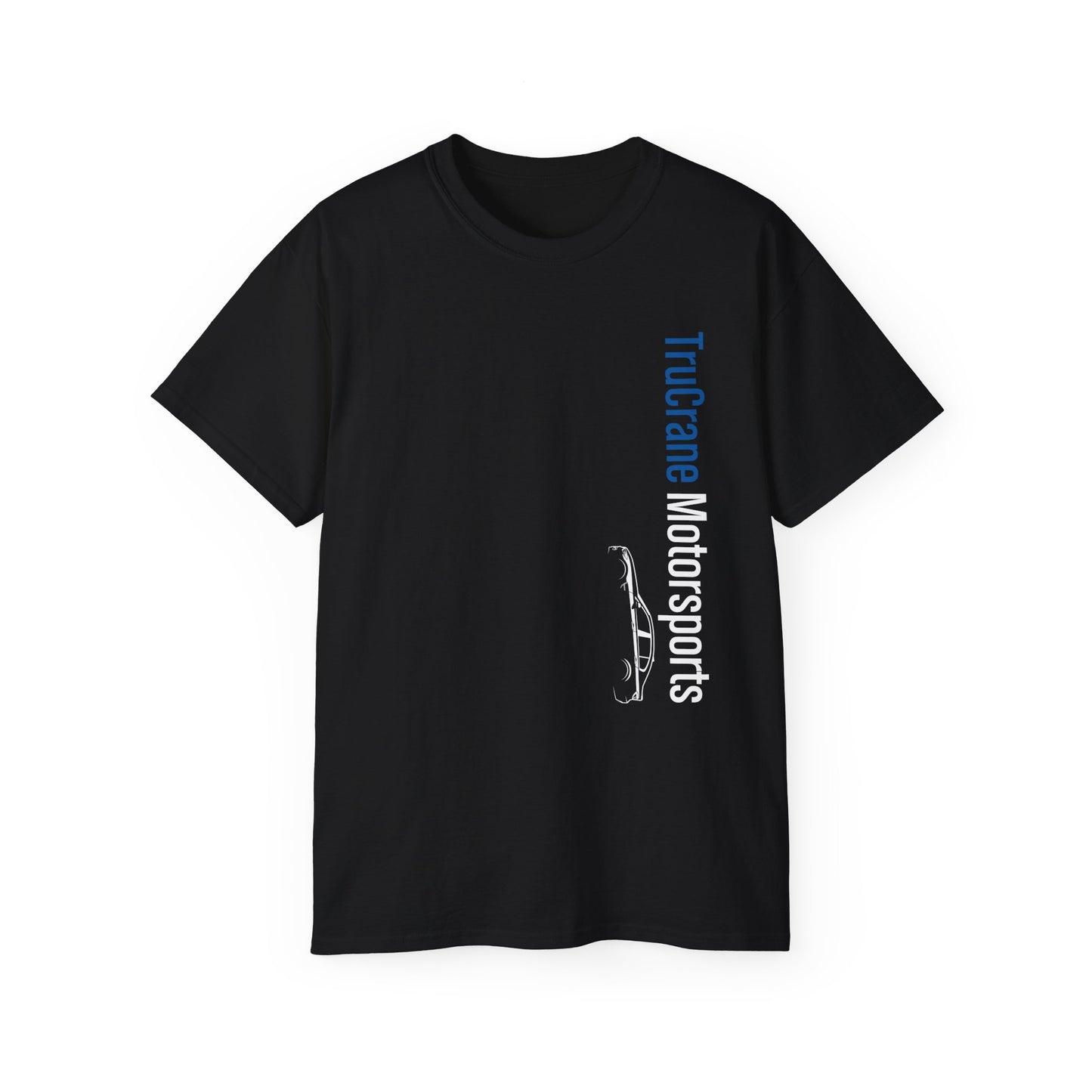 TruCrane Motorsports Heavy Cotton Tee - Vertical Blue/White