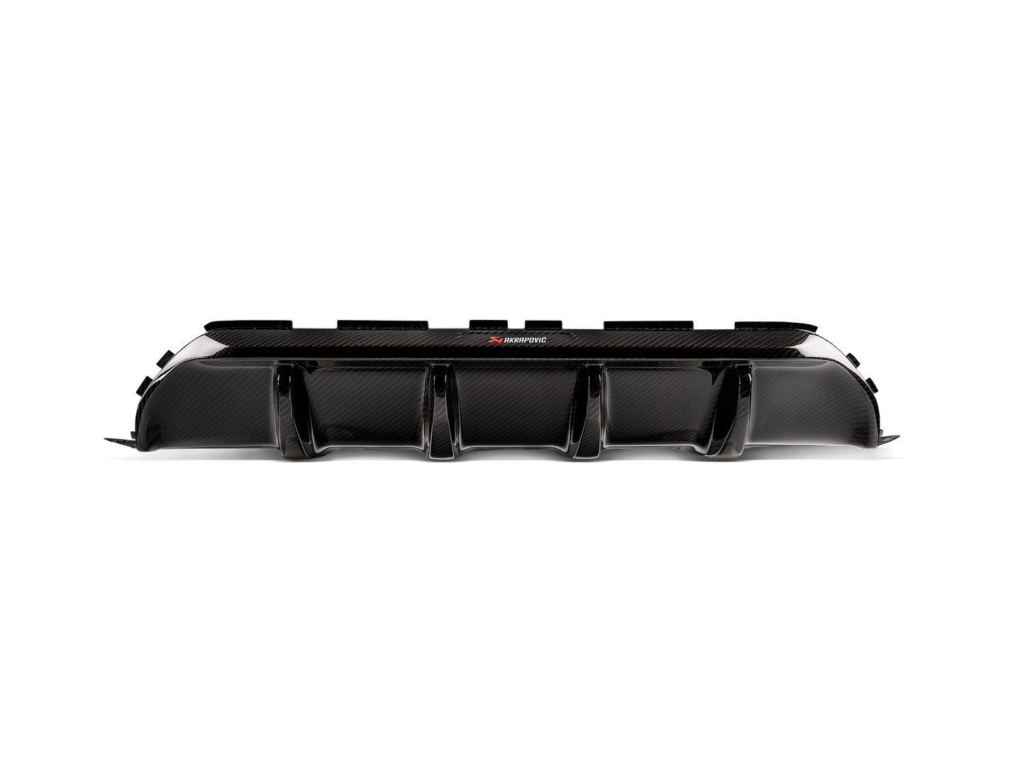 Akrapovic 18+ BMW M5 (F90) Rear Carbon Fiber Diffuser - High Gloss w/ Red/White Akrapovic Logo