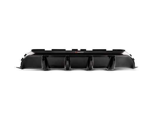 Akrapovic 18+ BMW M5 (F90) Rear Carbon Fiber Diffuser - High Gloss w/ Red/White Akrapovic Logo
