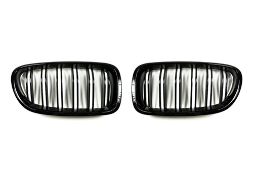 AutoTecknic Dual-Slats Gloss Black Front Grille Set - F10 5-Series | M5