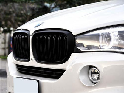 AutoTecknic Dual-Slats Stealth Black Front Grille Set BMW  F15 X5 | F85 X5M & F16 X6 | F86 X6M