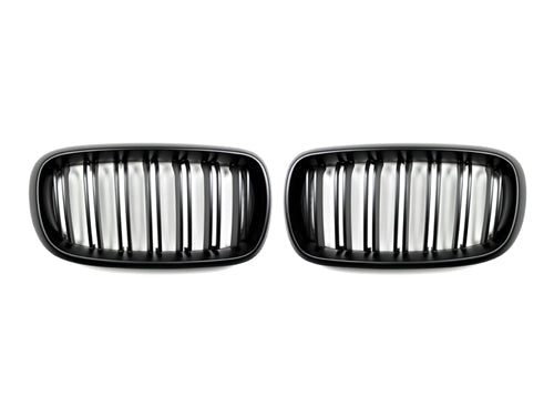 AutoTecknic Dual-Slats Stealth Black Front Grille Set BMW  F15 X5 | F85 X5M & F16 X6 | F86 X6M