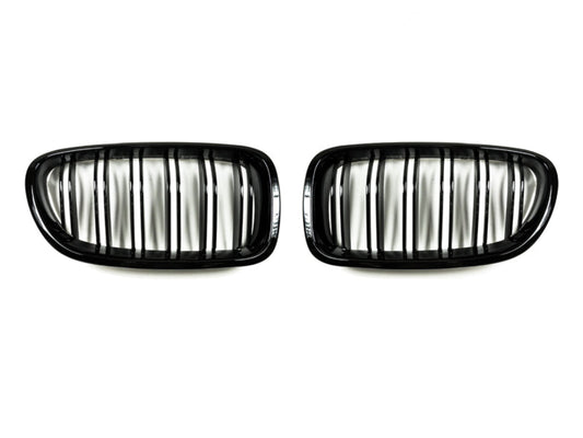 AutoTecknic Dual-Slats Gloss Black Front Grille Set - F10 5-Series | M5