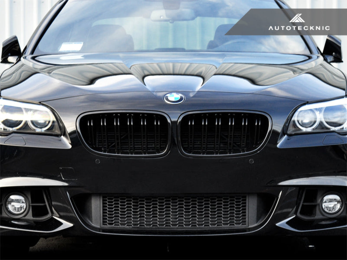 AutoTecknic Dual-Slats Gloss Black Front Grille Set - F10 5-Series | M5