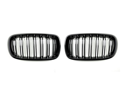 AutoTecknic Dual-Slats Gloss Black Front Grille Set BMW  F15 X5 | F85 X5M & F16 X6 | F86 X6M