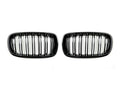 AutoTecknic Dual-Slats Gloss Black Front Grille Set BMW  F15 X5 | F85 X5M & F16 X6 | F86 X6M