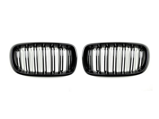 AutoTecknic Dual-Slats Gloss Black Front Grille Set BMW  F15 X5 | F85 X5M & F16 X6 | F86 X6M