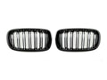 AutoTecknic Dual-Slats Gloss Black Front Grille Set BMW  F15 X5 | F85 X5M & F16 X6 | F86 X6M