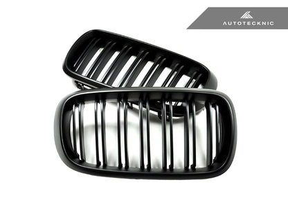 AutoTecknic Dual-Slats Stealth Black Front Grille Set BMW  F15 X5 | F85 X5M & F16 X6 | F86 X6M