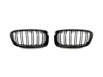 AutoTecknic Dual-Slats Gloss Black Front Grille Set - F30 3-Series