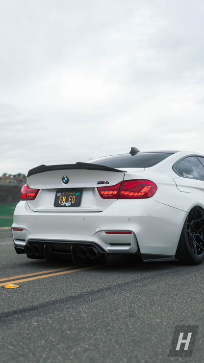 Horizon Motorsport PSM Style V2 (High Kick) Dry Carbon Fiber Trunk Lip / Spoiler BMW F82 / F83 M4