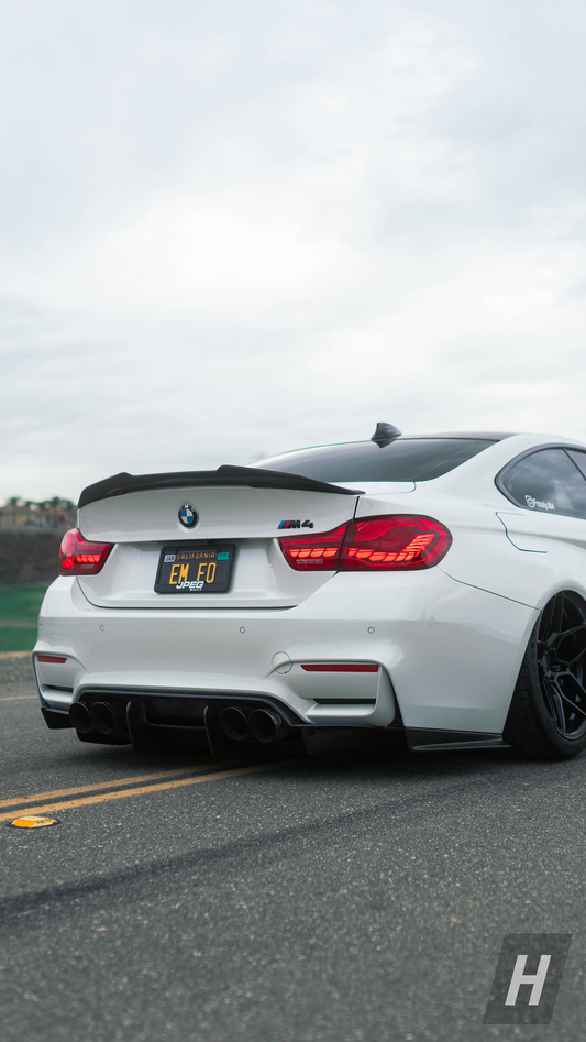 Horizon Motorsport PSM Style V2 (High Kick) Dry Carbon Fiber Trunk Lip / Spoiler BMW F82 / F83 M4
