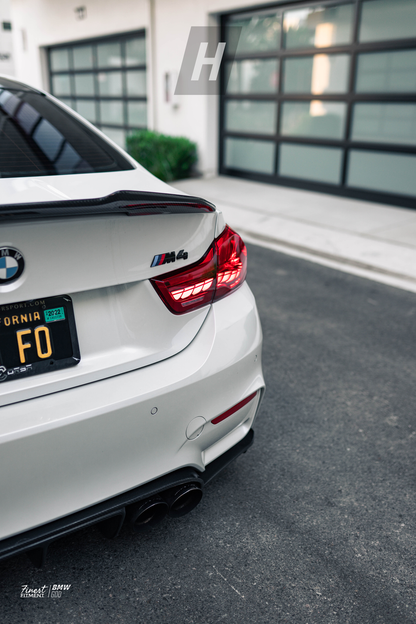 Horizon Motorsport PSM Style V2 (High Kick) Dry Carbon Fiber Trunk Lip / Spoiler BMW F82 / F83 M4